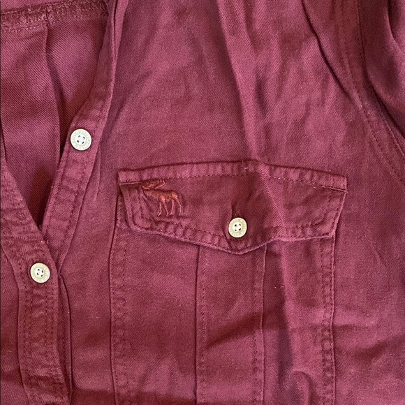 Abercrombie & Fitch Red Long Sleeve Button Down Shirt XS - Picture 6 of 9